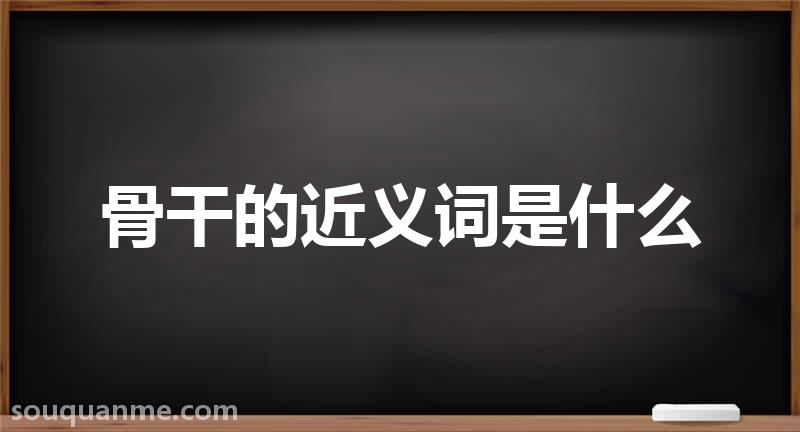 骨干的近义词是什么 骨干的读音拼音 骨干的词语解释